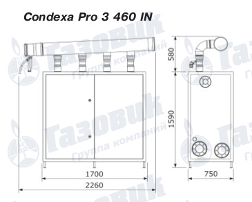 Габаритные размеры Riello CONDEXA PRO 3 230IN (345IN) 